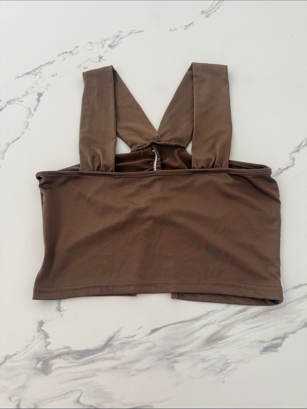 SHEIN Brown Wide-Strap Crop Tank